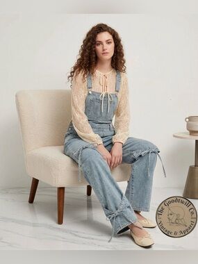 Bow-Knot Denim Overalls
